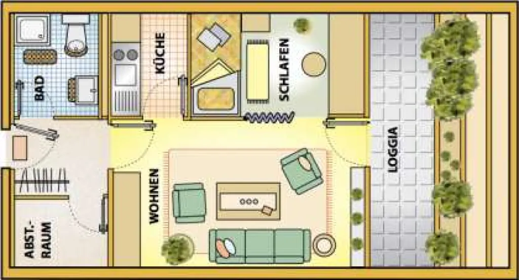 Grundriss kleine Wohnung, „Meyerholzstift“ Grundriss kleine Wohnung, „Meyerholzstift“